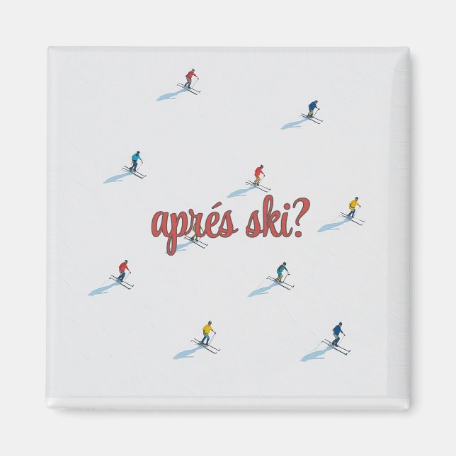 Square apres ski magnet  (Front)