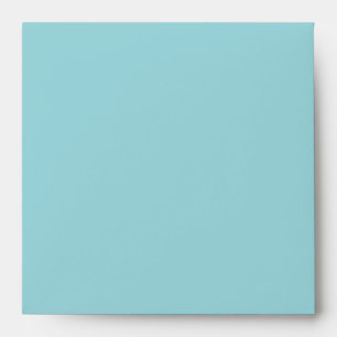 Square Aqua Custom Envelope with Return Address