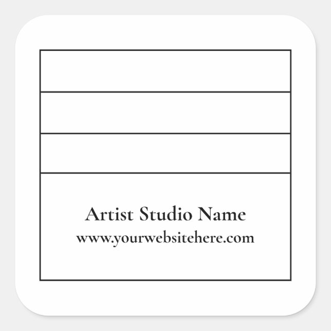 Square Back of Artwork Label Sticker (Front)