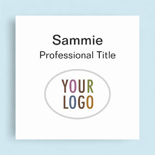 Square Badge Name Tag Company Logo Pin or Magnetic