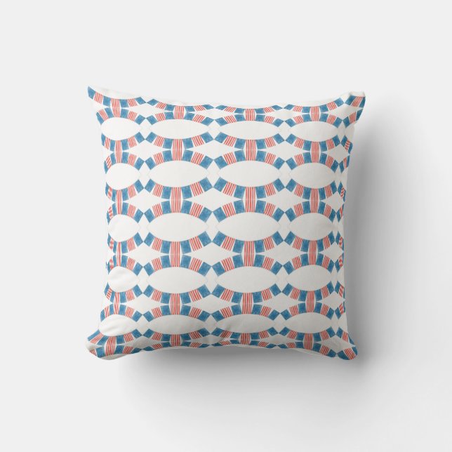 Square Banner Flag Pattern Throw Pillow (Front)