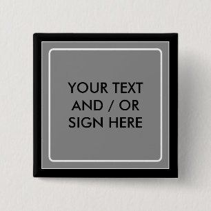 Square Banner grey + your backg. & ideas 15 Cm Square Badge