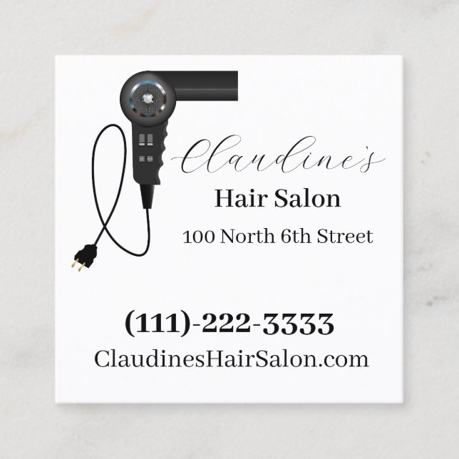 Square Beauty Hair Salon Busines Appointment Cards (Front)