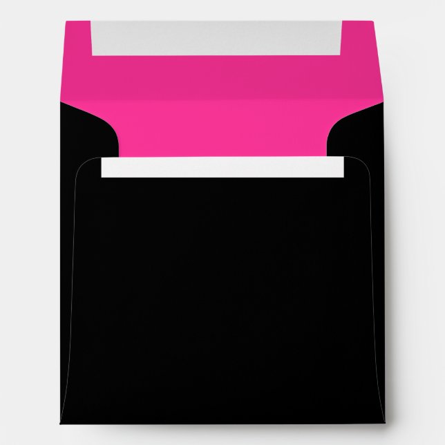 Square Black and Hot Pink Colour Combo Envelopes (Back (Bottom))