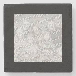 Square Black Border Photo Stone Coaster