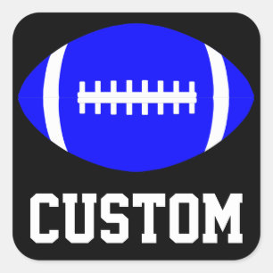 Square Blue Football Sticker Team Party Banquet