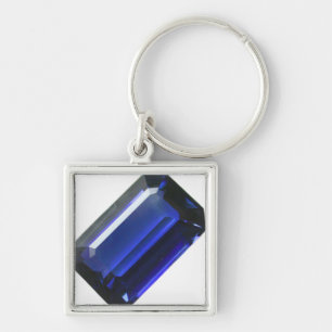Square Blue Sapphire Keychain