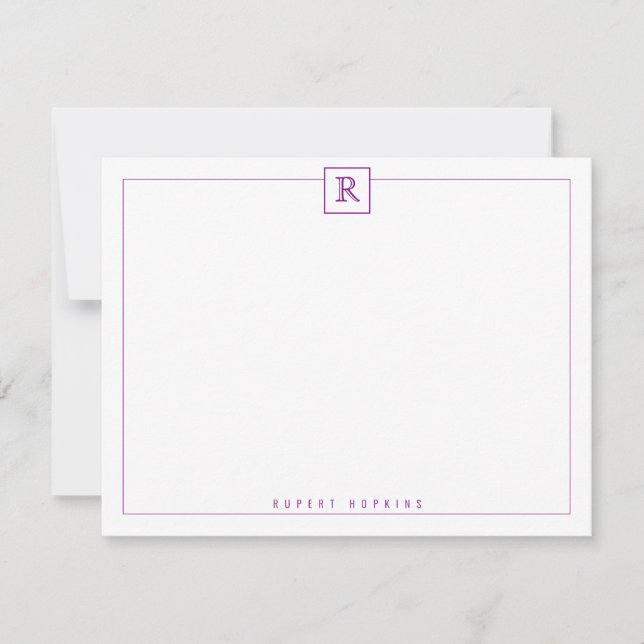Square Border Purple Note Card (Front)