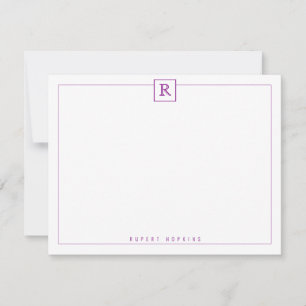 Square Border Purple Note Card