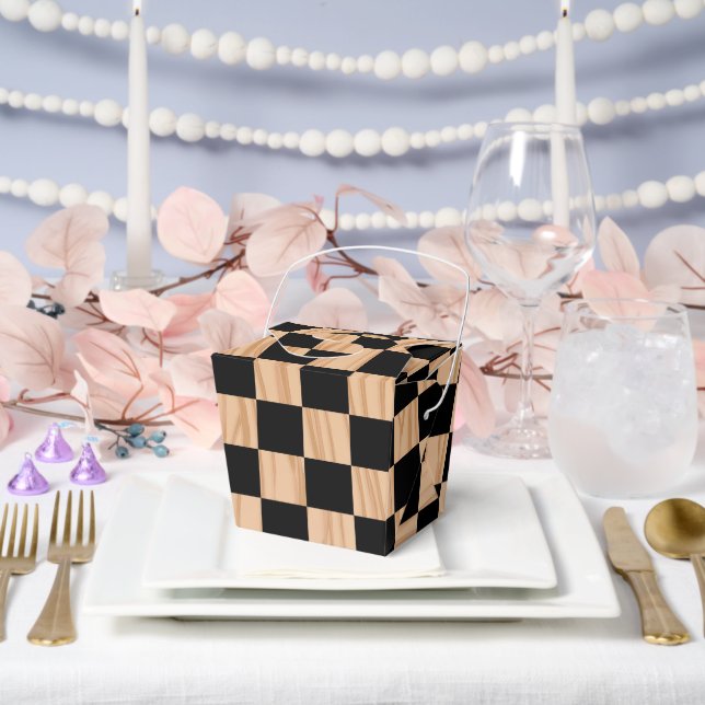 Square Box Checkers Take Out Favor Boxes (Wedding)