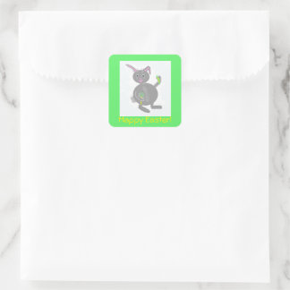 Square Bunny Easter Stickers
