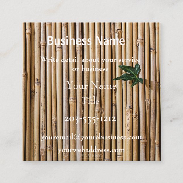 Square Business Card -  Bamboo  - HAMbyWG (Front)