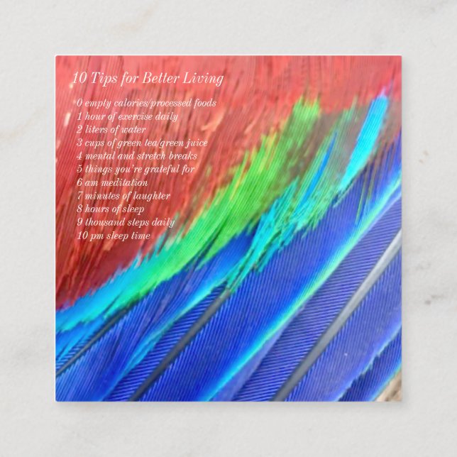 Square Business Card front and back (Back)