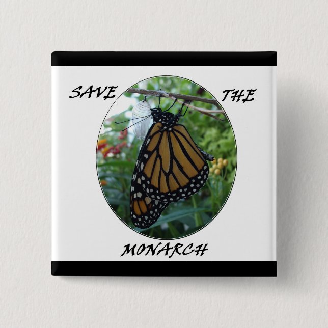 Square Button 2 Inch,Monarch Style #1 (Front)