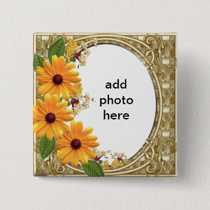square button flower frame