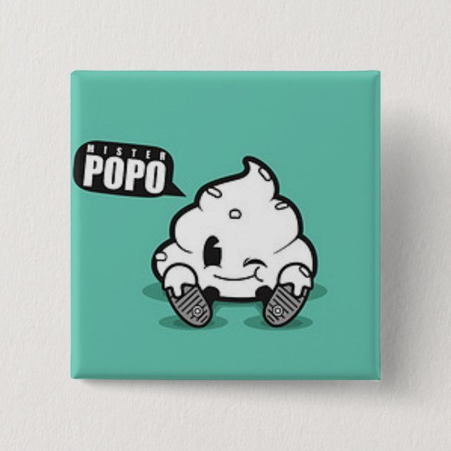 Square button Mr. Popo (Front)