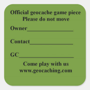 Square cache lable sticker