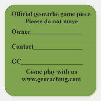 Square cache lable sticker