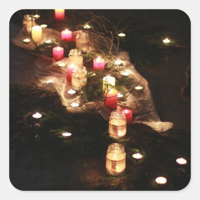 Square Candlelight Mood Sticker – Customisable (Front)