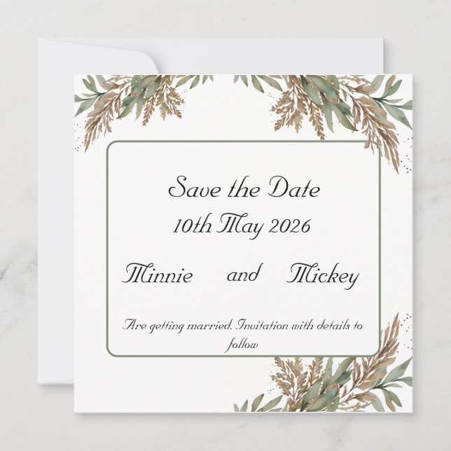 Square card -green and brown foliage (Front)