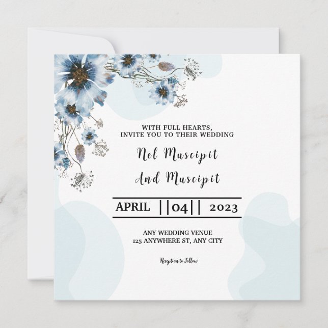 Square Card Wedding Invitation Card Design (Front)