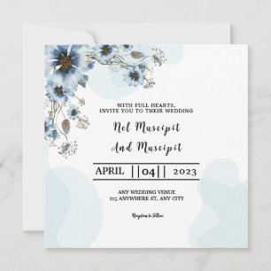 Square Card Wedding Invitation Card Design