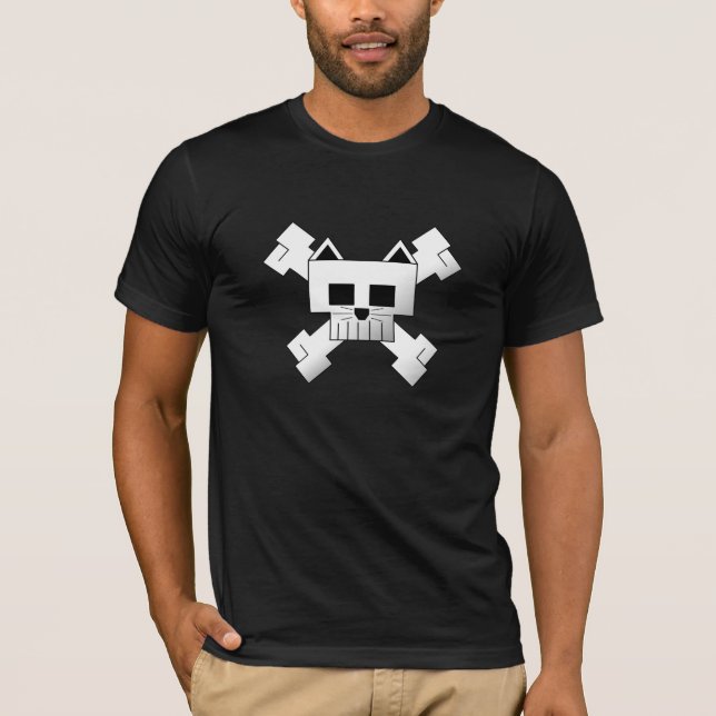 Square Cat Skull & Bones Shirt (Front)