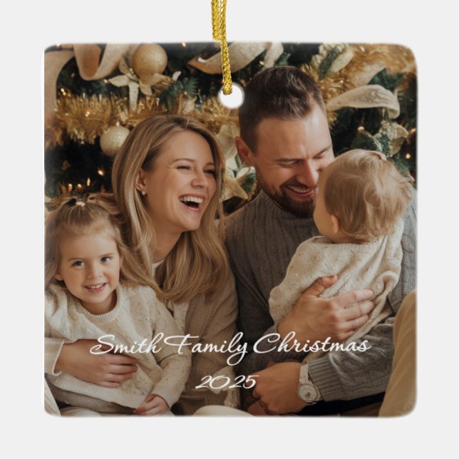 Square Ceramic Ornament (Front)