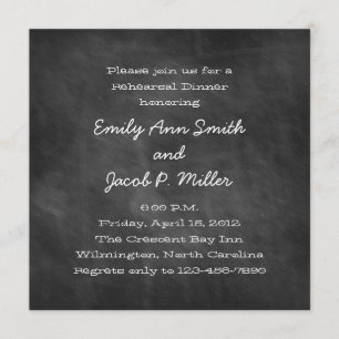 Square Chalkboard Rehearsal Dinner Invitations