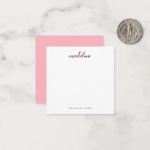Square Chic Blush Pink with black Calligraphy name