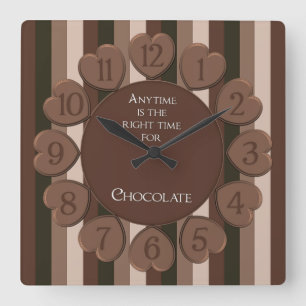 Square Chocolate Wall Clock