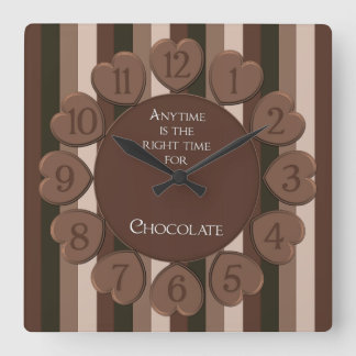 Square Chocolate Wall Clock