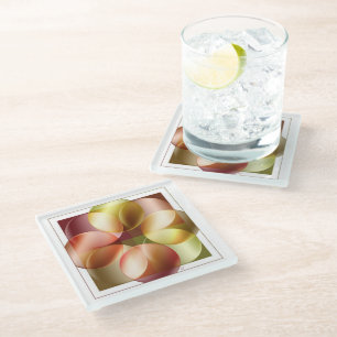 Square Circles Glass Coaster