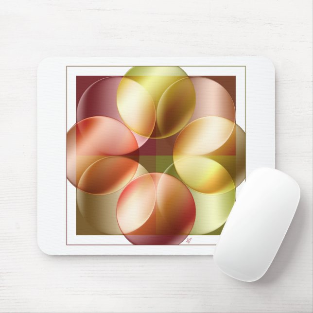 Square Circles Mouse Pad (With Mouse)