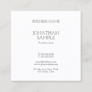 Square Classy Simple Modern Professional Trendy Business Card