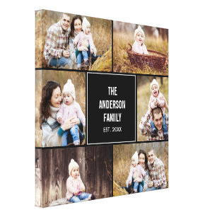 Square Collage Custom Photo Wrapped Canvas