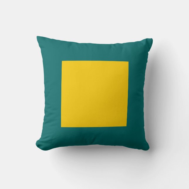 Square Colours - Amber and Moss Green Cushion (Front)