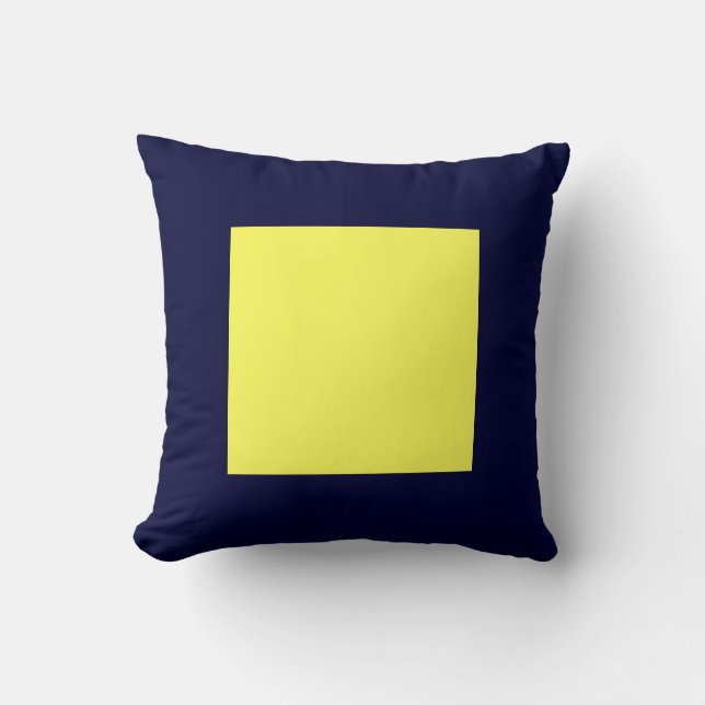 Square Colours - Lt Yellow on Dk Navy Cushion (Front)