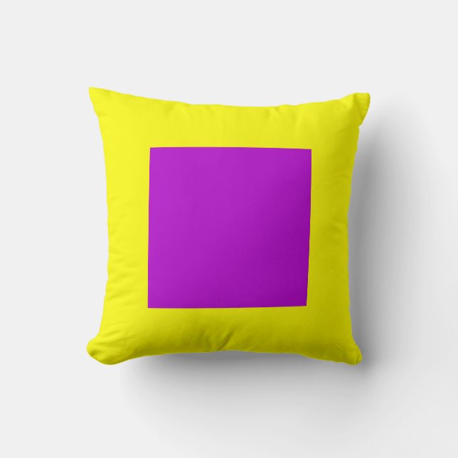 Square Colours - Purple and Yellow Cushion (Front)