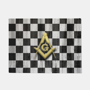 Square Compass and Checkers Doormat