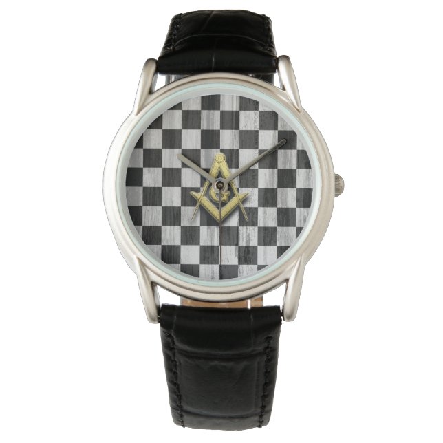 Square Compass and Checkers Watch (Front)
