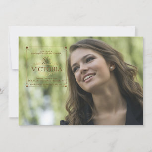 Square Copper Seal Graduation Photo Invitation