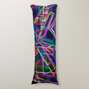 Square corners and neon coloured spots body cushion