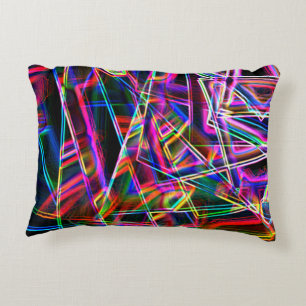 Square corners and neon coloured spots decorative cushion