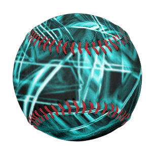 Square corners and 'neon' cyan or sky blue spots baseball