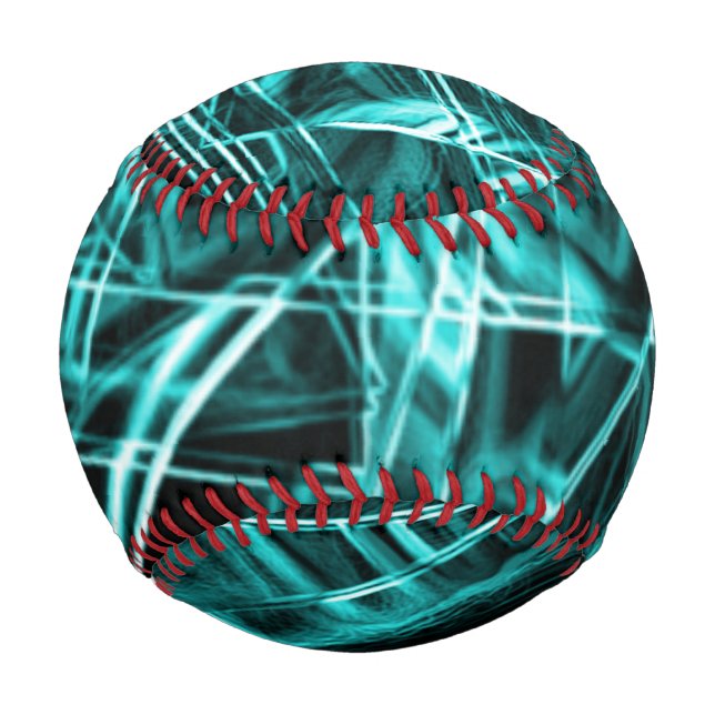 Square corners and 'neon' cyan or sky blue spots baseball (Front)
