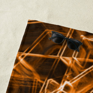 Square corners and 'neon' orange spots beach towel