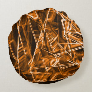 Square corners and 'neon' orange spots round cushion