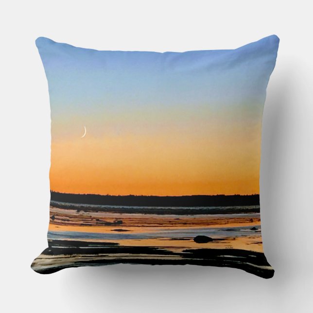 square crescent moon throw pillow (Front)