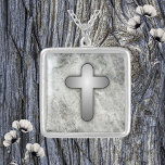 Square Cross Pendant Necklace Sterling Silver<br><div class="desc">A beautiful Christian square sterling silver cross pendant necklace that’s perfect for daily wear or special occasions. A meaningful gift for her,  symbolising faith,  love,  and grace. Complete the look with matching earrings and ring,  available in the jewellery collection. A timeless piece she'll treasure.</div>